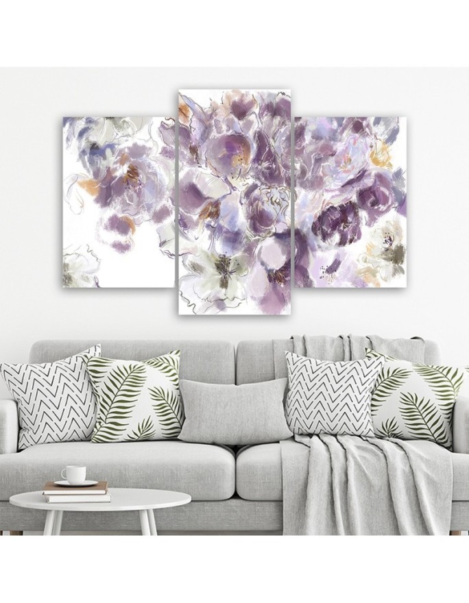 3 piece Iris flower - Multipart canvas painting | FEEBY