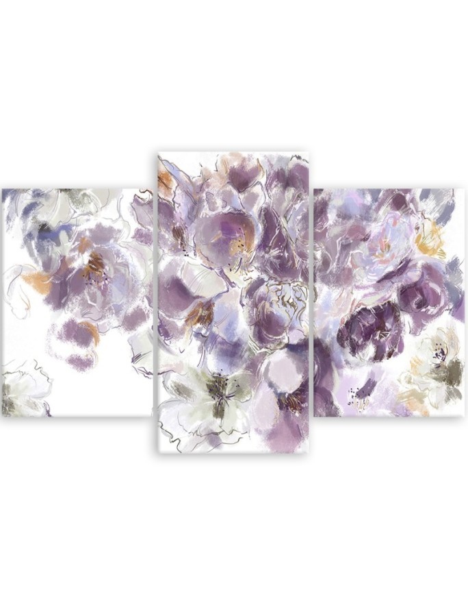3 piece Iris flower - Multipart canvas painting | FEEBY