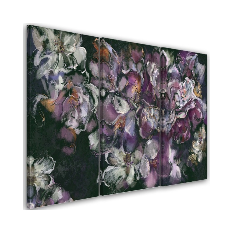 Iris flower - 3 piece Canvas print for living room canvas | FEEBY