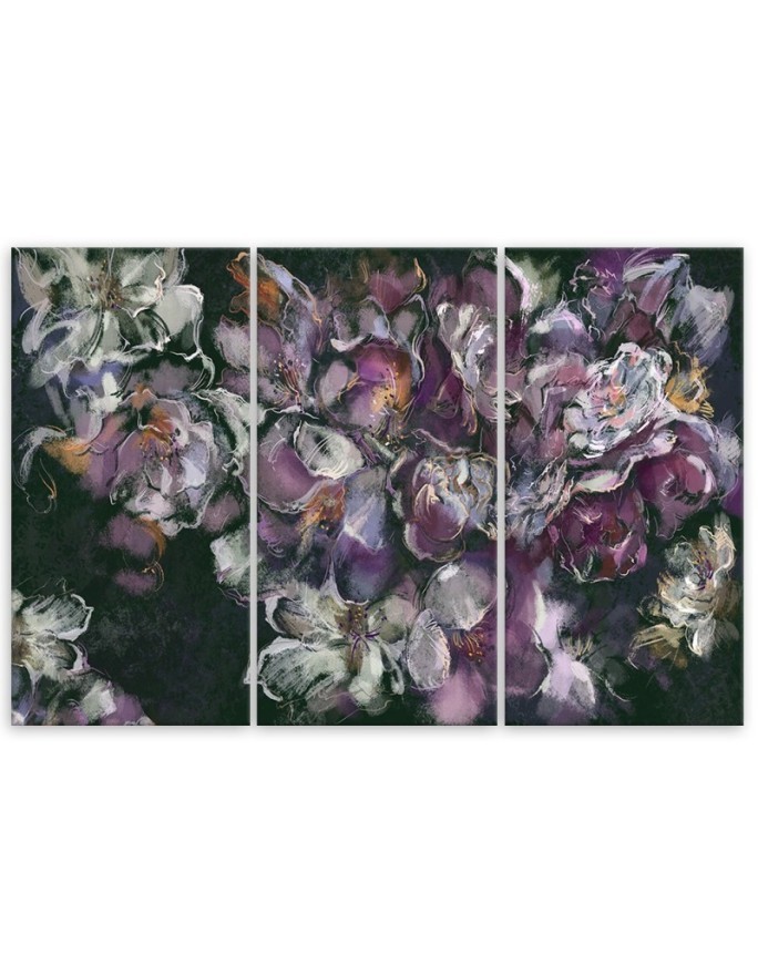 Iris flower - 3 piece Canvas print for living room canvas | FEEBY