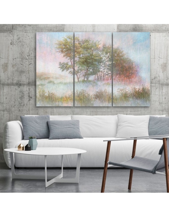 Canvas print - Trees on a misty meadow | FEEBY