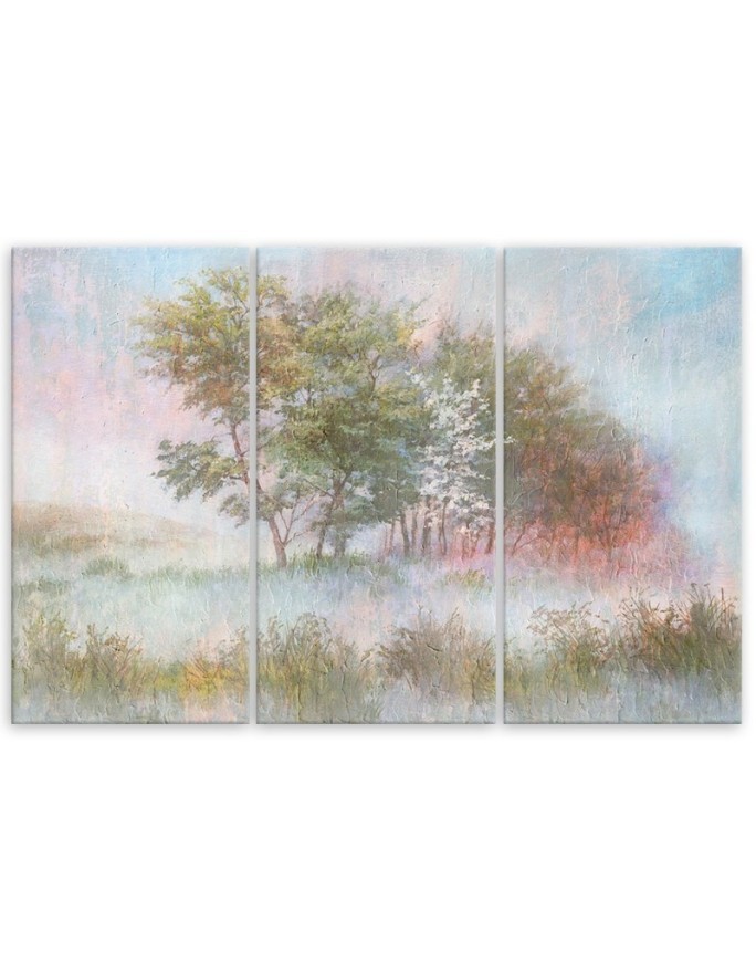 Canvas print - Trees on a misty meadow | FEEBY