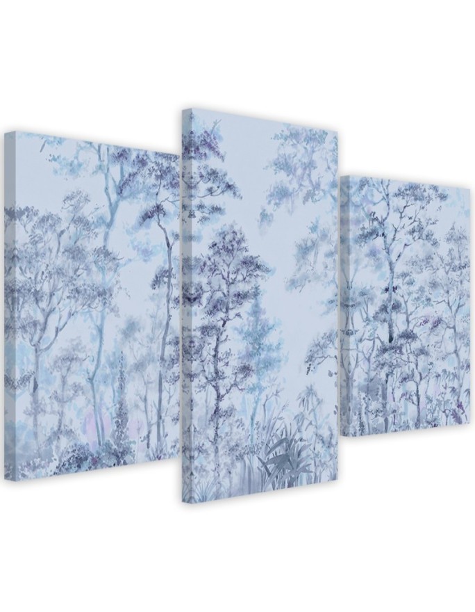 Modern canvas print 3 piece - Tall thin trees | FEEBY