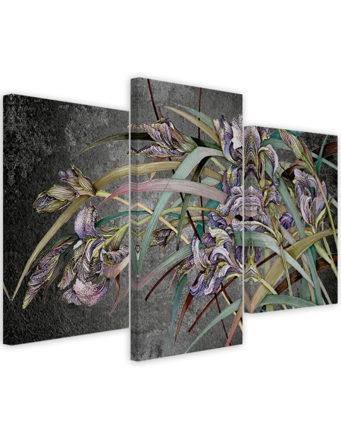 Pictures on Canvas for the bedroom - Irises flowers in the wind | FEEBY