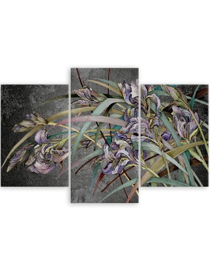 Pictures on Canvas for the bedroom - Irises flowers in the wind | FEEBY
