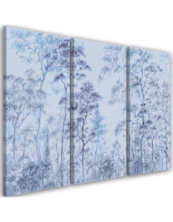 Wall art painting for living room - Tall thin trees | FEEBY