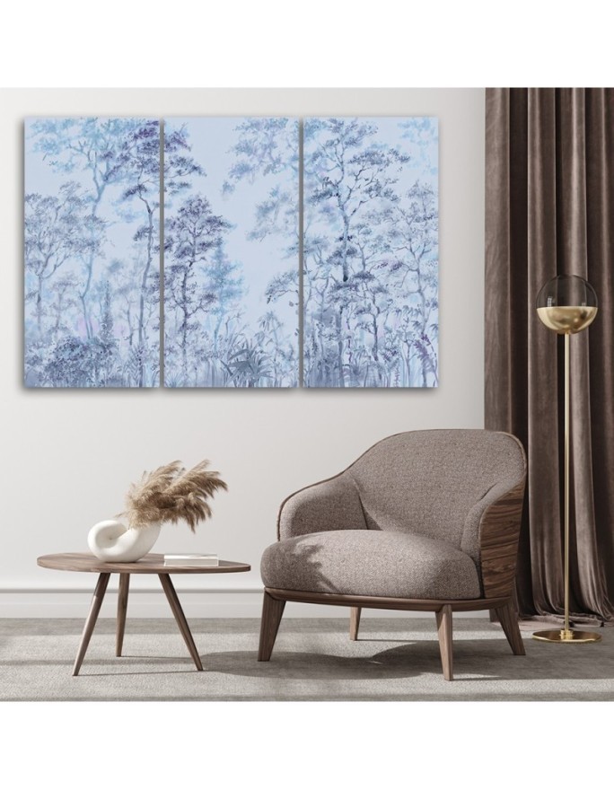 Wall art painting for living room - Tall thin trees | FEEBY