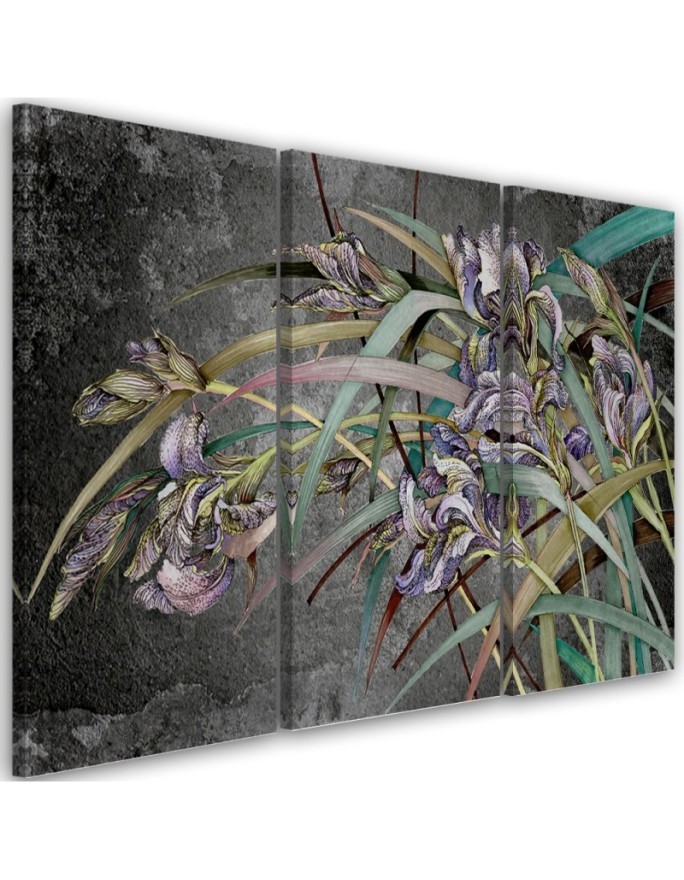 Modern canvas painting - Irises flowers in the wind | FEEBY