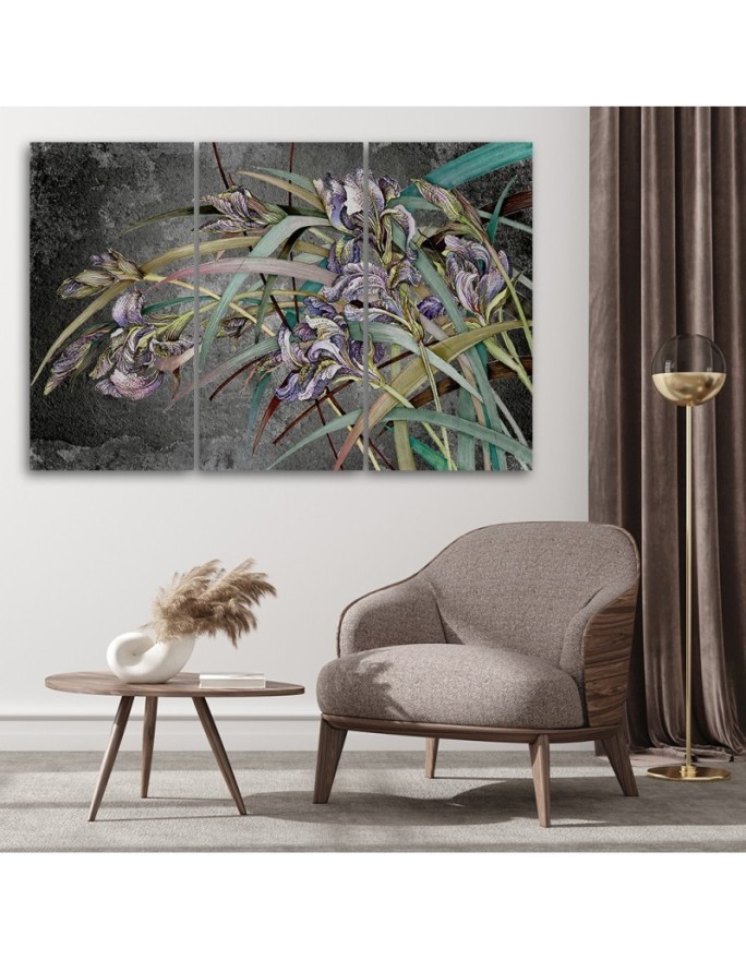 Modern canvas painting - Irises flowers in the wind | FEEBY
