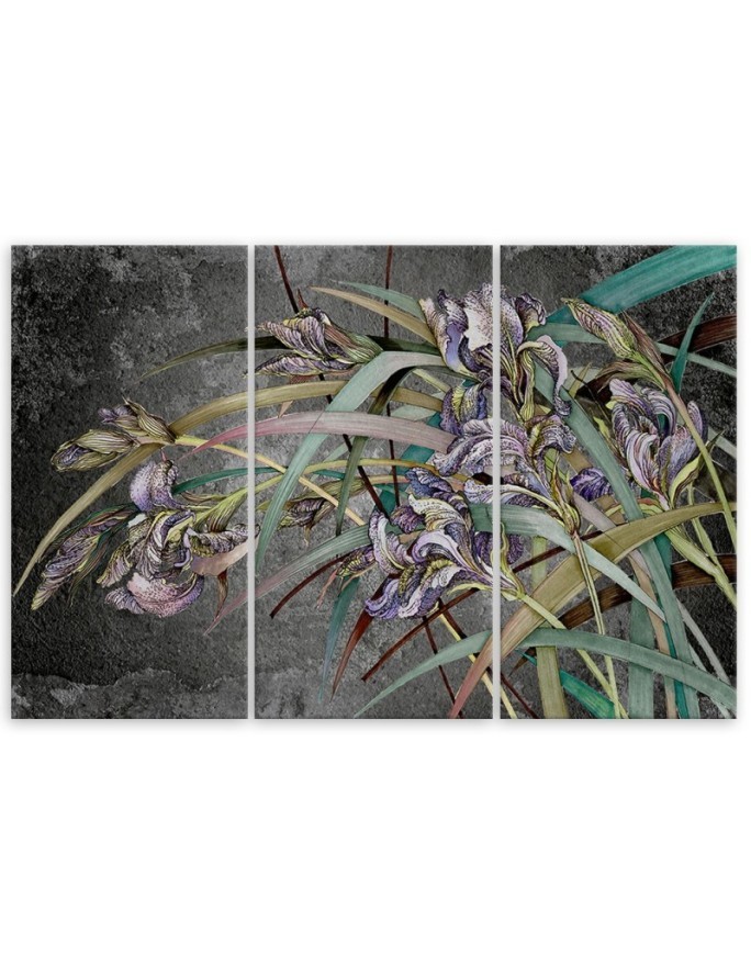 Modern canvas painting - Irises flowers in the wind | FEEBY