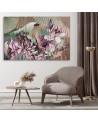 Wall painting for living room - Holy lotus and fans | FEEBY
