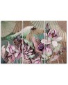 Wall painting for living room - Holy lotus and fans | FEEBY
