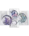 Square boxes shelves with flowers - Canvas wall painting | FEEBY