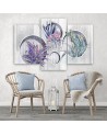 Square boxes shelves with flowers - Canvas wall painting | FEEBY