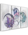 Square boxes shelves with flowers - Canvas print for living room canvas | FEEBY