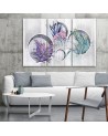 Square boxes shelves with flowers - Canvas print for living room canvas | FEEBY