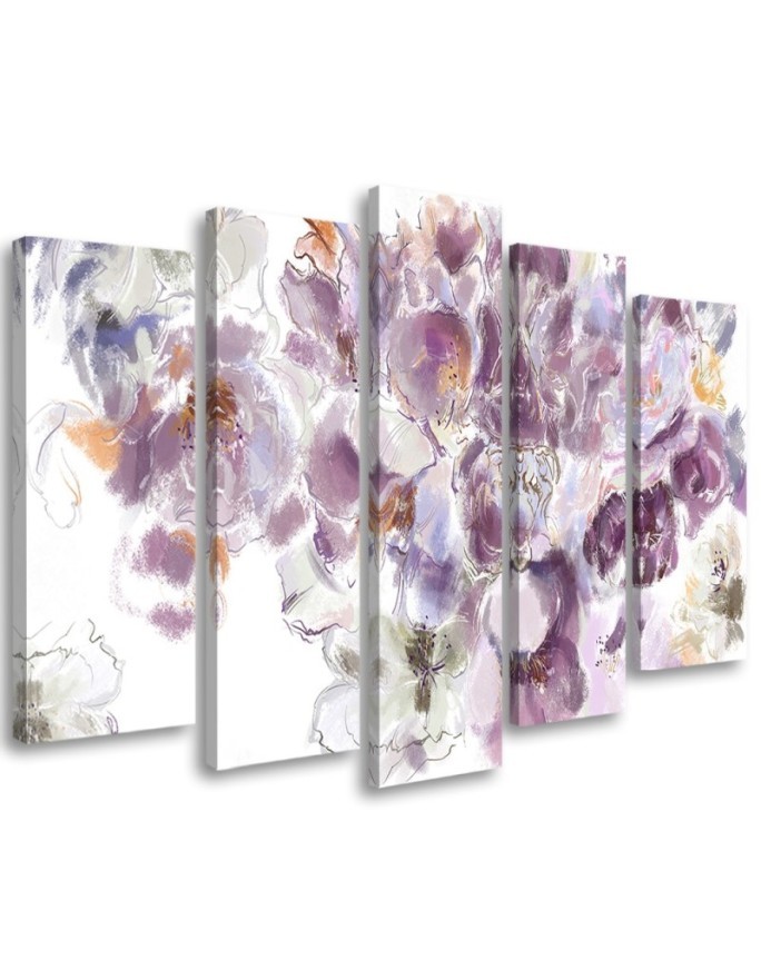 5 Piece Iris flower - Canvas painting for living room | FEEBY