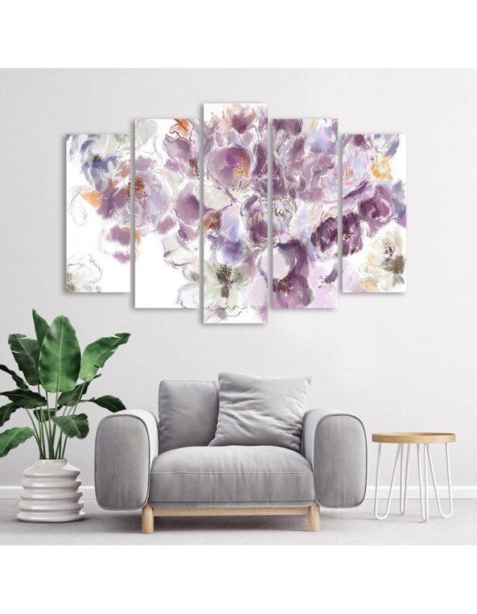 5 Piece Iris flower - Canvas painting for living room | FEEBY