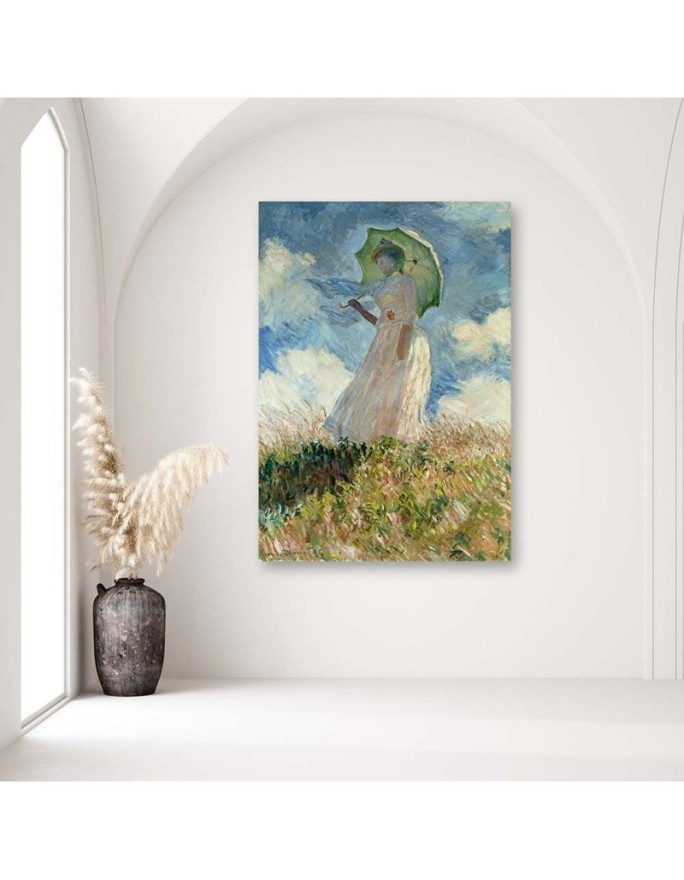 Woman with an umbrella to the left C. Monet - Reproductions of paintings | FEEBY
