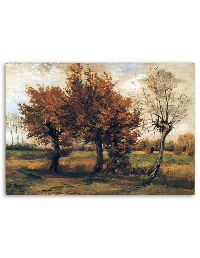 Autumn landscape with four trees V. van Gogh - Reproductions of paintings | FEEBY