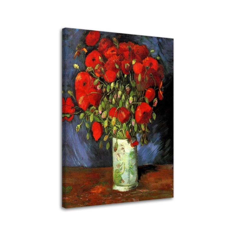Vase with red poppies V. van Gogh - Canvas prints Reproductions of paintings | FEEBY