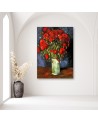 Vase with red poppies V. van Gogh - Canvas prints Reproductions of paintings | FEEBY