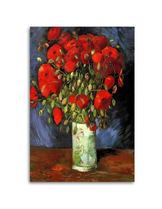 Vase with red poppies V. van Gogh - Canvas prints Reproductions of paintings | FEEBY