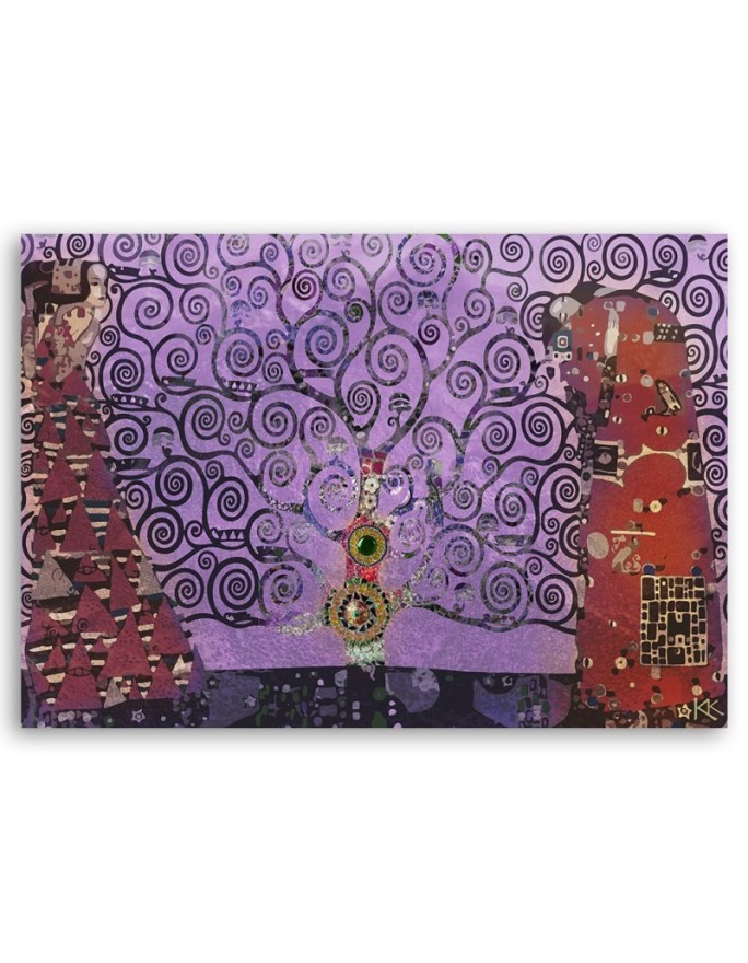 Gustav Klimt Violet tree of life abstract - Reproductions of paintings | FEEBY
