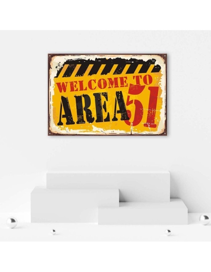 Canvas prints for living room - Retro signboard area 51 | FEEBY