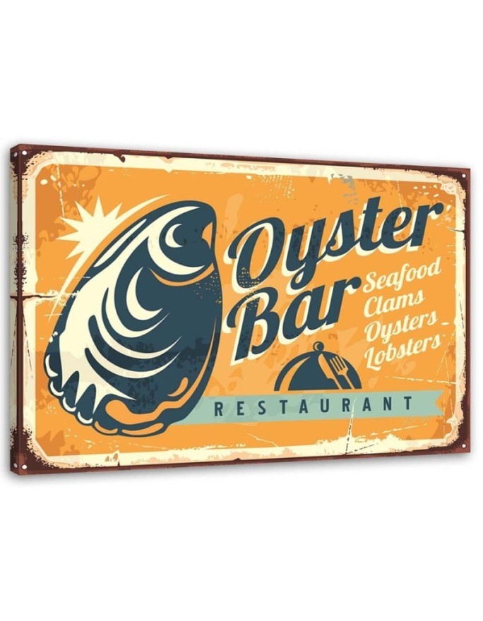 Vintage style Canvas prints - Retro oyster signboard | FEEBY