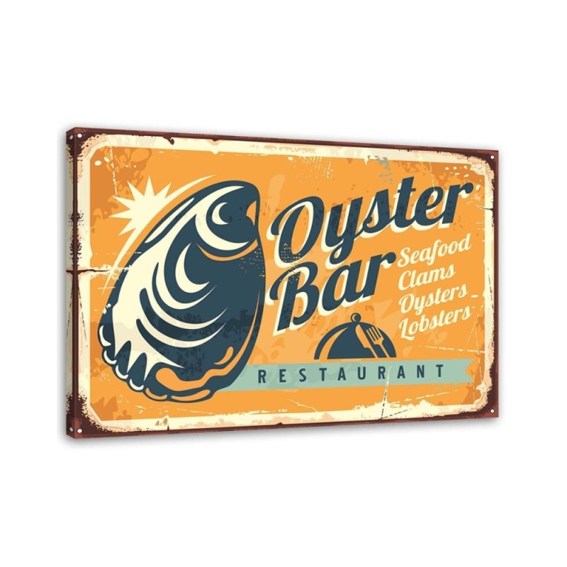 Vintage style Canvas prints - Retro oyster signboard | FEEBY