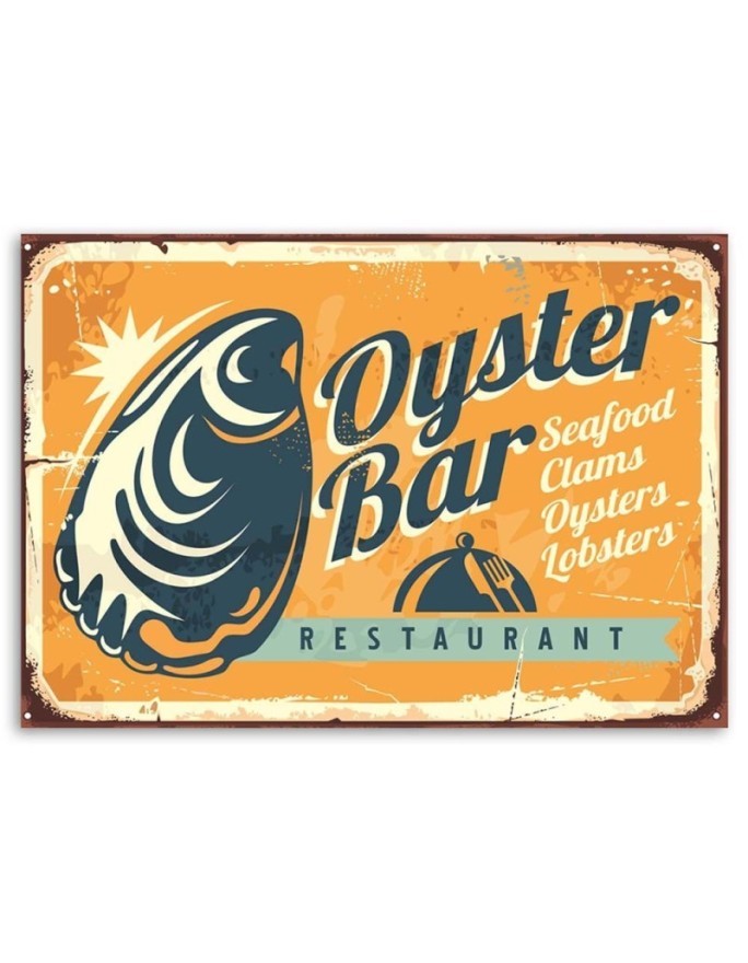 Vintage style Canvas prints - Retro oyster signboard | FEEBY