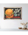 Canvas prints for the kitchen - Retro burger signboard | FEEBY