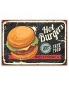 Canvas prints for the kitchen - Retro burger signboard | FEEBY