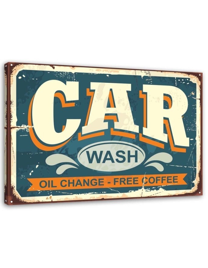 Vintage Canvas prints - Retro car wash signboard | FEEBY