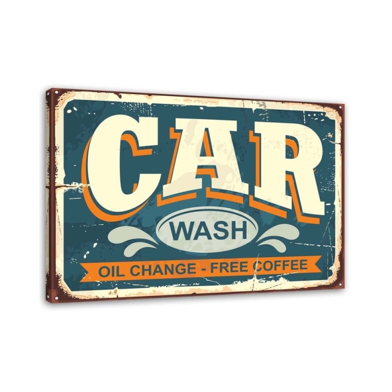 Vintage Canvas prints - Retro car wash signboard | FEEBY