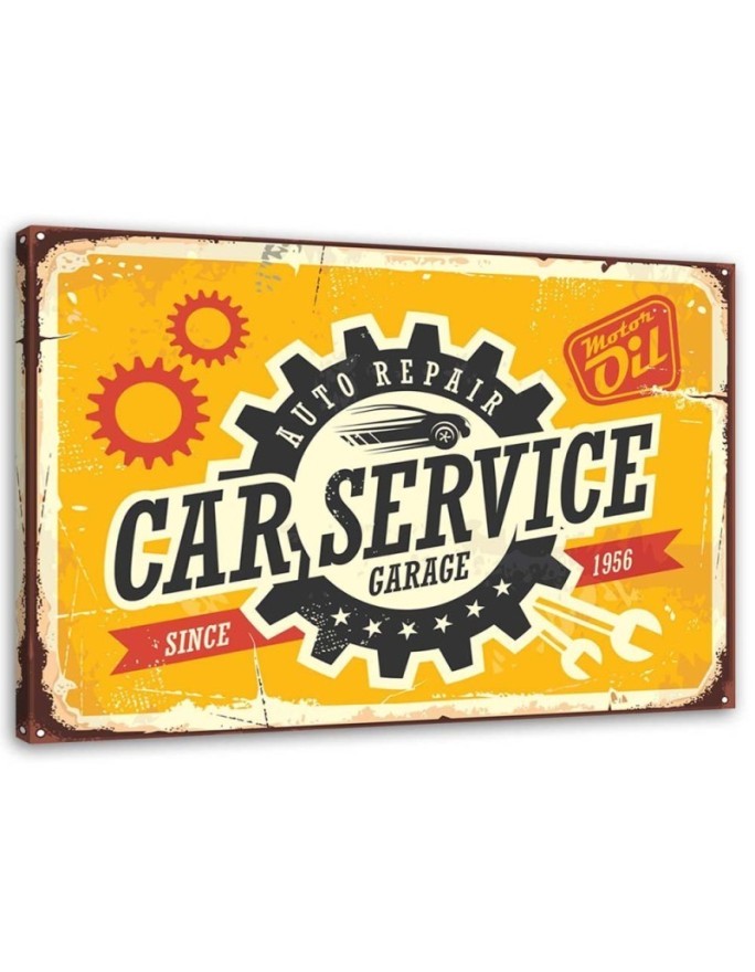 Vintage Canvas prints - Retro signboard at a mechanic's shop | FEEBY