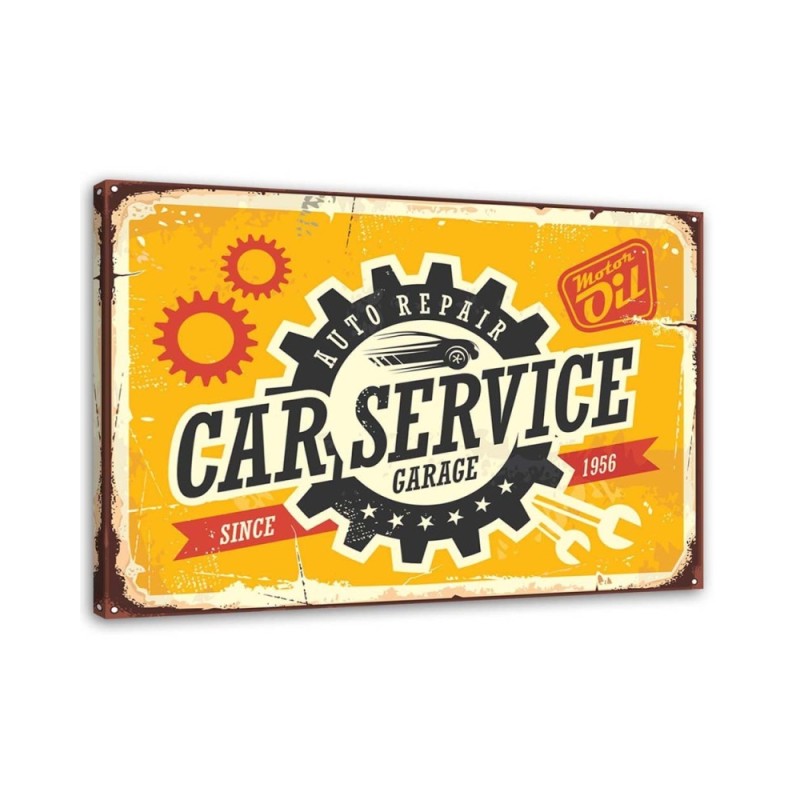 Vintage Canvas prints - Retro signboard at a mechanic's shop | FEEBY