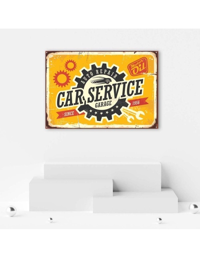 Vintage Canvas prints - Retro signboard at a mechanic's shop | FEEBY