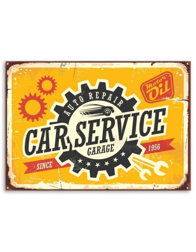 Vintage Canvas prints - Retro signboard at a mechanic's shop | FEEBY
