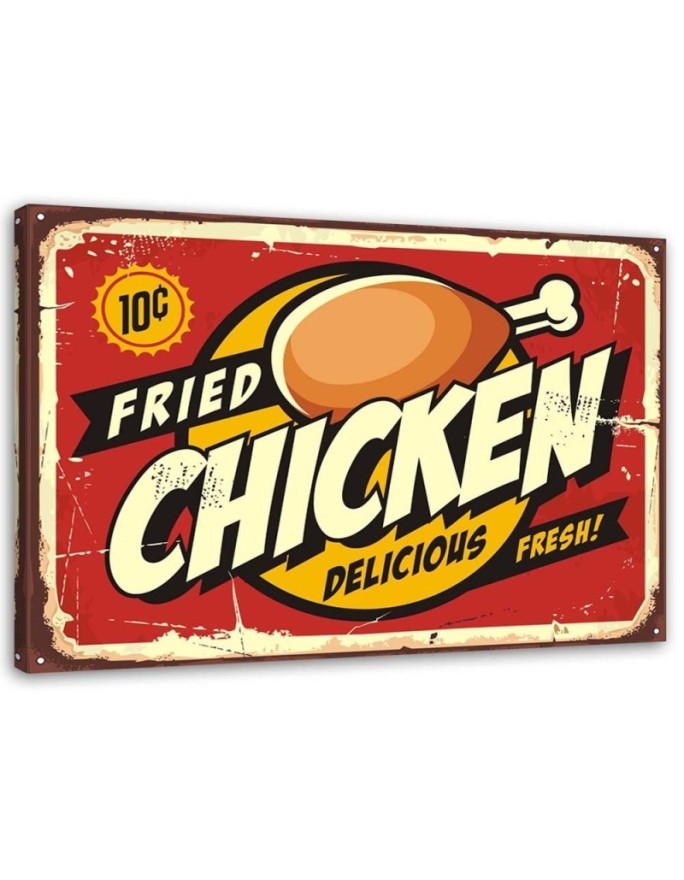 Vintage style Canvas prints for the kitchen - Roast chicken signboard | FEEBY