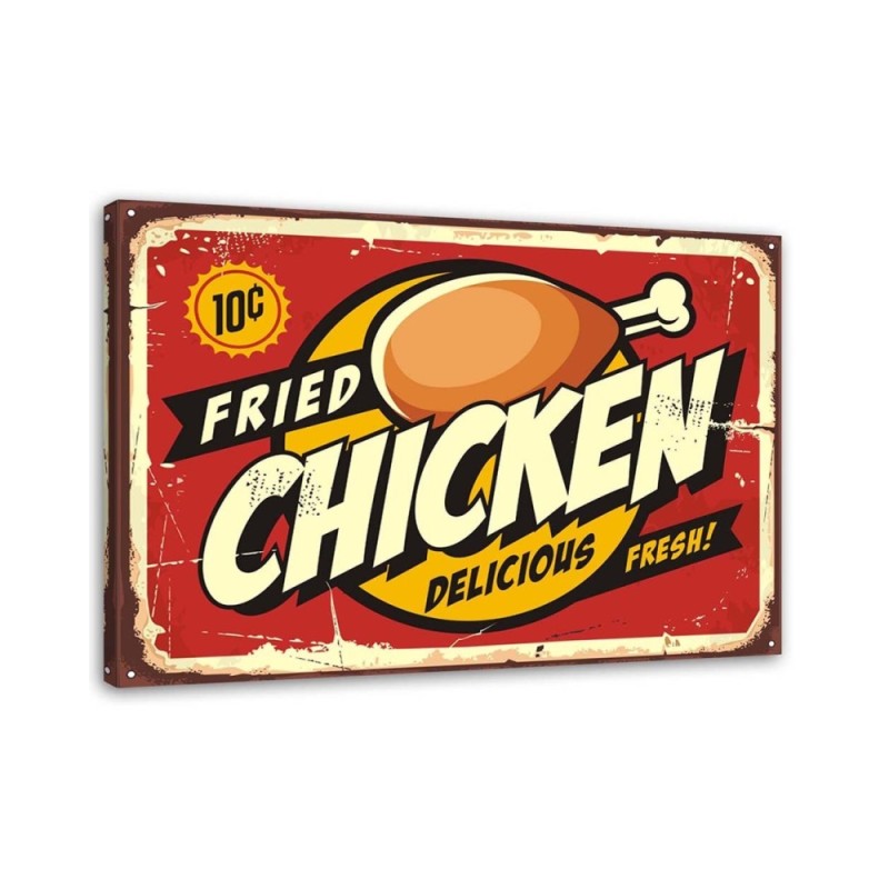 Vintage style Canvas prints for the kitchen - Roast chicken signboard | FEEBY