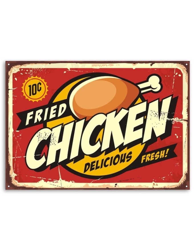 Vintage style Canvas prints for the kitchen - Roast chicken signboard | FEEBY