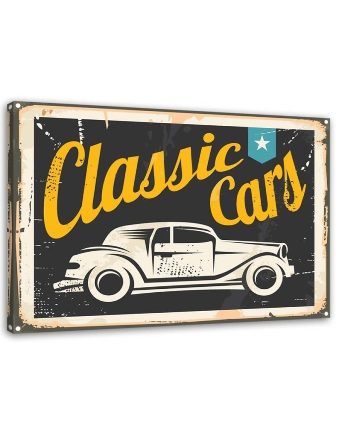 Vintage style Canvas prints - Classic cars signboard | FEEBY