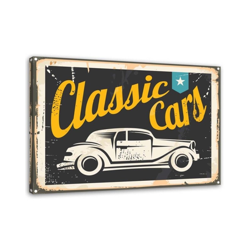 Vintage style Canvas prints - Classic cars signboard | FEEBY