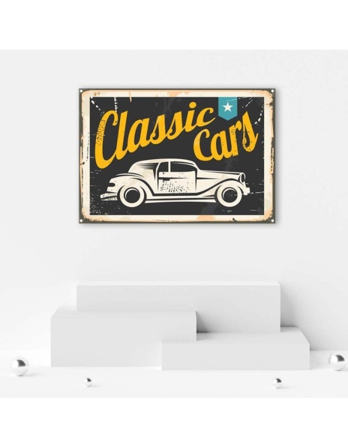 Vintage style Canvas prints - Classic cars signboard | FEEBY
