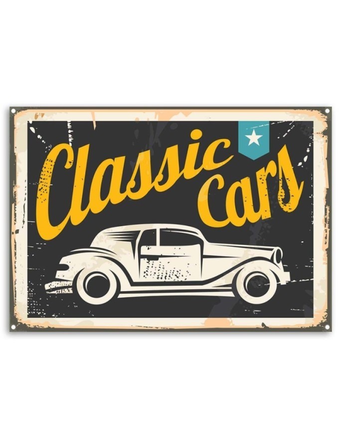 Vintage style Canvas prints - Classic cars signboard | FEEBY