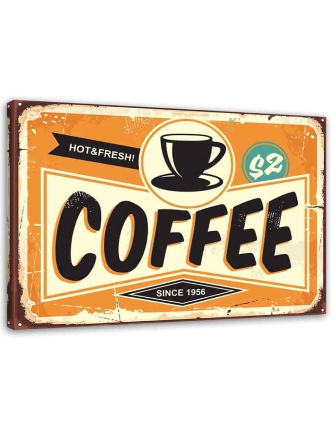 Vintage style Canvas prints - Signboard with coffee | FEEBY