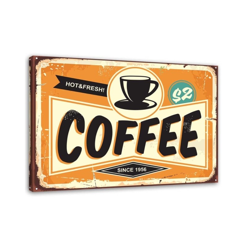 Vintage style Canvas prints - Signboard with coffee | FEEBY