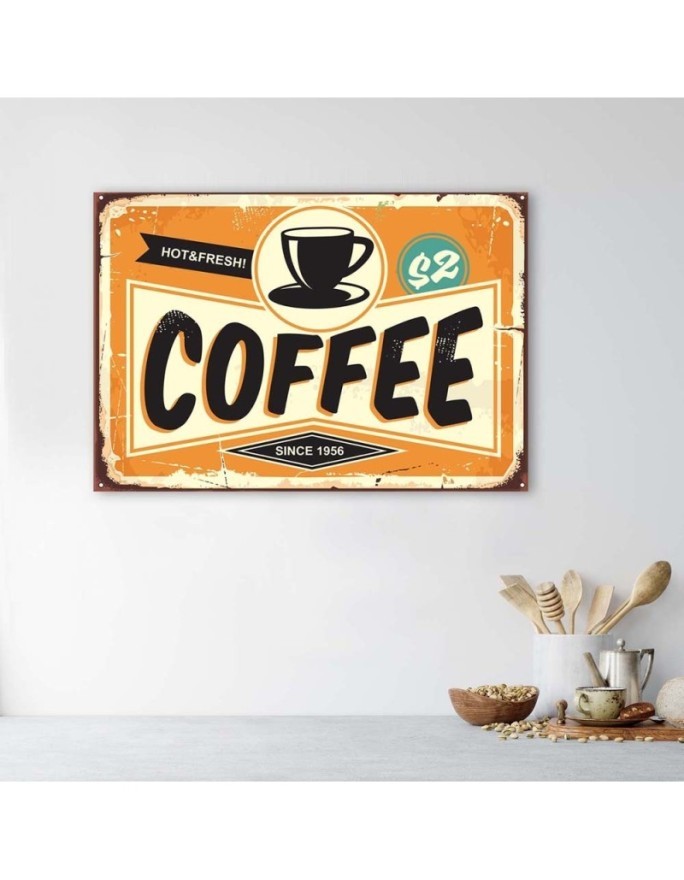 Vintage style Canvas prints - Signboard with coffee | FEEBY
